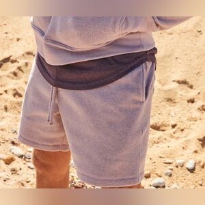 NWT Goodlife Recycled Polartec Fleece Sweat Shorts in Black Plum - Size XL